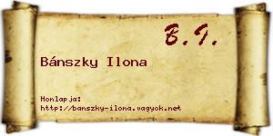 Bánszky Ilona névjegykártya