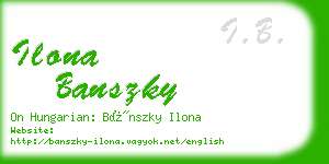 ilona banszky business card